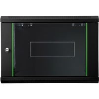 Digitus Carcasa de pared de la serie Dynamic Basic - 600 x 450 mm (an. x pr.), Armario IT negro, Bastidor de pared, 9U, 60 kg, Bloqueo del teclado, 17,5 kg, Negro