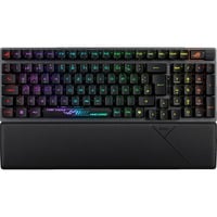 ASUS ROG Strix Scope II 96 RX Wireless teclado Juego USB + RF Wireless + Bluetooth Negro, Teclado para gaming negro, 96%, Inalámbrico y alámbrico, USB + RF Wireless + Bluetooth, Switch de tecla óptico, LED RGB, Negro