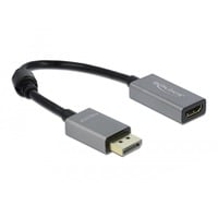 DeLOCK 66436 adaptador de cable de vídeo 0,2 m DisplayPort HDMI tipo A (Estándar) Negro, Gris gris/Negro, 0,2 m, DisplayPort, HDMI tipo A (Estándar), Macho, Hembra, 3840 x 2160 Pixeles