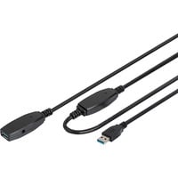 Digitus Cable de extensión USB 3.2 Gen 1 activo, 15 metros, Cable alargador negro