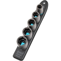 Hazet SmartRail 1/2" juego de puntas para atornillador de impacto y máquina, hexagonal, 5 piezas, Llave de tubo negro