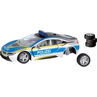 SIKU BMW i8 Police Modelo a escala de furgón policial Previamente montado 1:50, Automóvil de construcción plateado/Azul, Modelo a escala de furgón policial, Previamente montado, 1:50, BMW i8, Cualquier género, Metal, Plástico