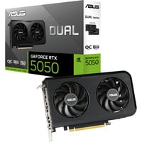 ASUS Dual -RTX5050-O8G NVIDIA GeForce RTX 5050 8 GB GDDR6, Tarjeta gráfica GeForce RTX 5050, 8 GB, GDDR6, 128 bit, 7680 x 4320 Pixeles, PCI Express 5.0