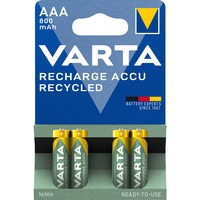 Varta 56813 101 404 pila doméstica Batería recargable AAA Níquel-metal hidruro (NiMH) Batería recargable, AAA, Níquel-metal hidruro (NiMH), 1,2 V, 4 pieza(s), 800 mAh