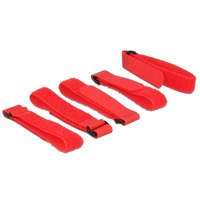 DeLOCK 18705 velcro Rojo 5 pieza(s), Atacables rojo, Rojo, 20 mm, 300 mm, 5 pieza(s)