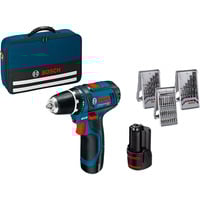 Bosch GSR 12V-15 Professional 1300 RPM 600 g Negro, Azul, Taladro/destornillador azul/Negro, Taladro de pistola, Negro, Azul, 1 cm, 1300 RPM, 1,9 cm, 1 cm