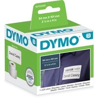 Dymo LW etiquetas auténticas de envío/tarjetas de identificación grandes | 54 mm × 101 mm | un rollo de 220 etiquetas con reverso fácil de retirar | autoadhesivas | para etiquetadoras LabelWriter Blanco, Etiqueta para impresora autoadhesiva, Papel, Permanente, Rectángulo, LabelWriter