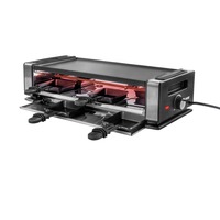 Unold 48730 parrilla de interior 8 personas(s) 1200 W Negro, Acero inoxidable, Raclette negro/Acero fino, 8 personas(s), Plástico, Acero inoxidable, 1 zona(s), Negro, Acero inoxidable, Rectangular, Temperatura