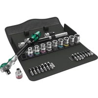 Wera 8100 SC 9 Juego de carracas Zyklop Speed, en pulgadas, 28 piezas, Kit de herramientas negro/Verde