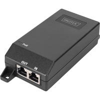 Digitus Inyector Gigabit Ethernet PoE+, 802.3at 30 W, Inyector PoE negro