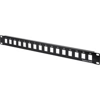 Digitus Panel de parcheo modular, 16 puertos, sin equipar, Patch Panel negro