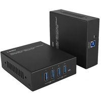 Lindy USB 3.2 Gen 1 Cat.6A HDBaseT Extender, Extensor USB negro
