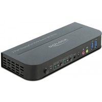 DeLOCK 11482 interruptor KVM Negro, Switch KVM 7680 x 4320 Pixeles, 8K Ultra HD, Negro