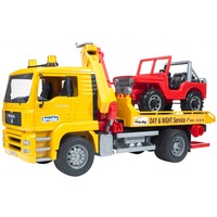 bruder MAN TGA Breakdown truck with cross country vehicle vehículo de juguete, Automóvil de construcción 4 año(s), ABS sintéticos, Multicolor