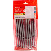 fischer Taco de vástago largo DuoXpand 10x160 FUS, Pasador gris claro/Rojo