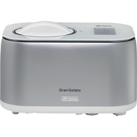 Ariete Máquina de helados Gran Gelato 4in1, Heladera blanco/Plateado, Compresor de helados, 1 L, 1 senos, Acero inoxidable, 60 min, Blanco
