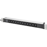 Digitus Regleta de enchufes 19" PDU con perfil de aluminio, 12 tomas C13 negro/Aluminio