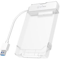ICY BOX IB-AC703-U3 Carcasa de disco duro/SSD Blanco 2.5", Caja de unidades blanco, Carcasa de disco duro/SSD, 2.5", Serial ATA III, 5 Gbit/s, Hot-swap, Blanco