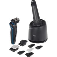 Procter & Gamble Series 5 52-B7650cc, Máquina de afeitar negro/Azul, Máquina de afeitar de láminas, Negro, Azul, Botones, Batería, 50 min, 1 pieza(s)