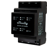 Shelly Switch LAN 5 Puertos 10/100 Mbit, Interruptor/Conmutador negro