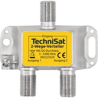 TechniSat 0022/3220 cable divisor y combinador Divisor de señal para cable coaxial Plata, Distribuidor plateado, Divisor de señal para cable coaxial, 75 Ω, 5 - 2400 MHz, Plata, Hembra, 55 mm