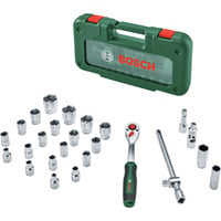Bosch Juego de carraca de 1/2" con llaves de vaso, 26 piezas, Llave de tubo verde