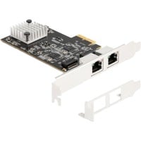 DeLOCK Tarjeta PCI Express x2 a 2 x RJ45, Adaptador de red 