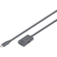 Digitus Cable de extensión activo USB 3.2 Gen 1, conector USB-C > toma USB-C, Cable alargador negro