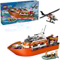 LEGO Barco de rescate costero de la guardia costera con helicóptero, Juegos de construcción 