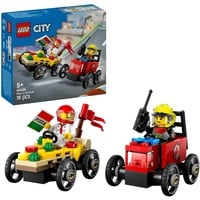LEGO City Pack de Coches de Carreras: Pizza vs. Camión de Bomberos, Juegos de construcción Juego de construcción, 5 año(s), Plástico, 70 pieza(s), 119 g