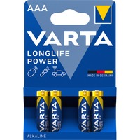 Varta -4903/4B Pilas domésticas, Batería Batería de un solo uso, AAA, Alcalino, 1,5 V, 4 pieza(s), Azul, Plata
