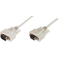 Digitus Cable de extensión para transferencia de datos serial, D-Sub9 (enchufe) > D-Sub9 (zócalo), Cable alargador beige