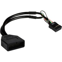 Inter-Tech 88885217 cable USB 0,15 m Negro, Adaptador negro, 0,15 m, Negro