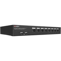 Lindy Conmutador KVM DisplayPort 1.2 y USB 2.0 de 8 puertos, Switch KVM negro