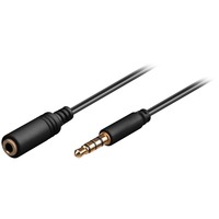 goobay 0.5m 3.5mm cable de audio 0,5 m 3,5mm Negro, Cable alargador negro, 3,5mm, Macho, 3,5mm, Hembra, 0,5 m, Negro