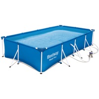 Bestway Steel Pro 56424 piscina sobre suelo Piscina con anillo hinchable Rectangular 5700 L Azul azul, 5700 L, Piscina con anillo hinchable, Azul, 34,7 kg