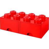 Room Copenhagen 8-Stud Storage Brick 2 DrawersRed Caja para almacenar juguetes Independiente Rojo, Caja de depósito rojo, Caja para almacenar juguetes, Rojo, Independiente, Monocromo, Rectangular, Polipropileno (PP)
