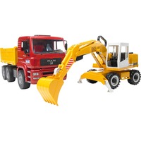 bruder MAN TGA Construction truck with Liebherr Excavator vehículo de juguete, Automóvil de construcción rojo/Amarillo, 3 año(s), ABS sintéticos, Multicolor