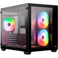 Aerocool Dryft Mini Mini Tower Negro, Cajas de torre negro, Mini Tower, PC, Negro, ATX, micro ATX, Mini-ITX, SPCC, Vidrio templado, Juego