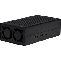 Joy-IT Carcasa de aluminio para Raspberry Pi 5 M2-HAT, Caja/Carcasa negro