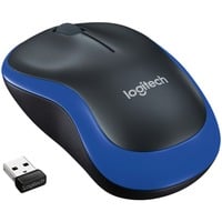 Logitech LGT-M185B Ratones, Ratón azul, Ambidextro, Óptico, RF inalámbrico, 1000 DPI, Negro, Azul, Minorista