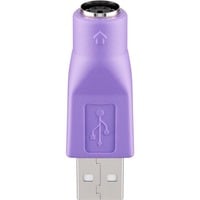 goobay 68918 cambiador de género para cable USB Type-A PS/2 Violeta, Adaptador violeta, USB Type-A, PS/2, Violeta