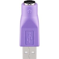 goobay USBA-M/PS2-F cambiador de género para cable Violeta, Adaptador violeta, USB A, PS2, Violeta
