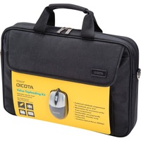 DICOTA Value Toploading Kit maletines para portátil 39,6 cm (15.6") Bandolera Negro negro, Bandolera, 39,6 cm (15.6"), Tirante para hombro, 500 g
