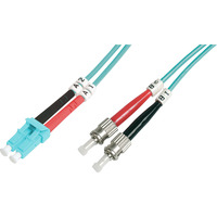 Digitus Cable de parche LWL, dúplex, conector LC > ST, multimodo OM3 turquesa