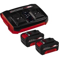 Einhell 2x 4,0Ah & Twincharger Kit, Conjunto negro/Rojo