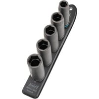 Hazet SmartRail 1/2" juego de puntas para atornillador de impacto y máquina, hexagonal, 5 piezas, Llave de tubo negro