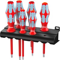 Wera 3165 i/6 Juego de destornilladores, acero inoxidable + soporte rojo/Azul