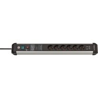 Brennenstuhl Regleta Premium-Protect-Line de 6 tomas negro/Aluminio
