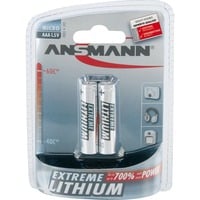 Ansmann Micro AAA/FR03 Batería de un solo uso Alcalino plateado, Batería de un solo uso, Alcalino, 1,5 V, 2 pieza(s), Plata, AAA/FR03